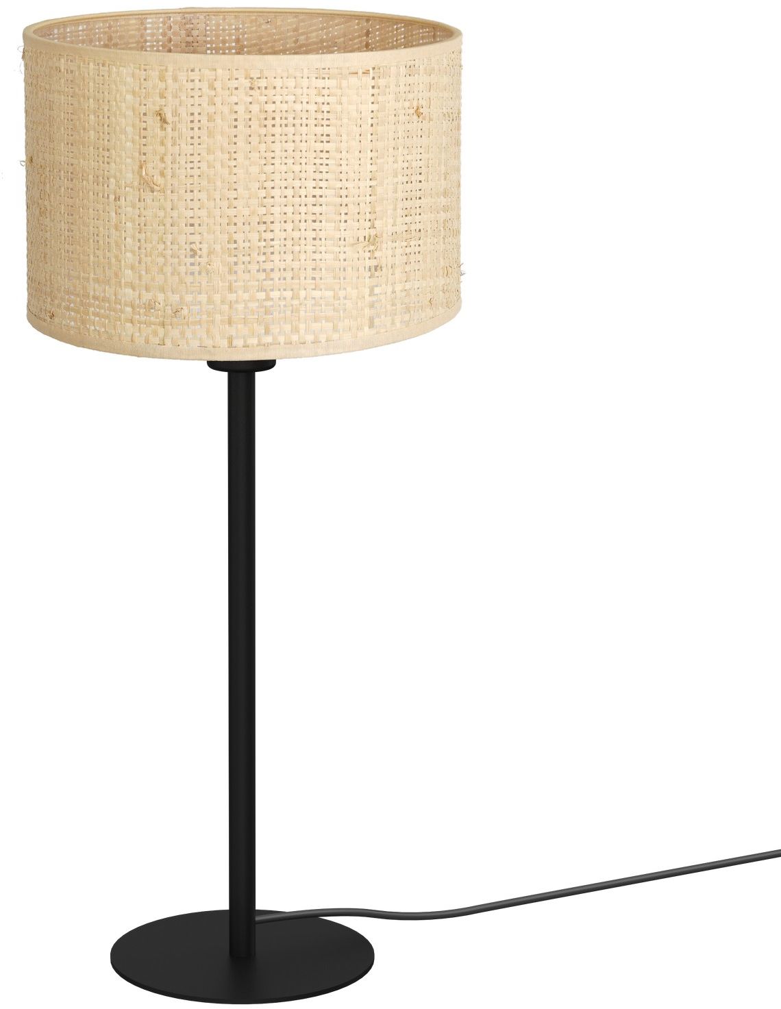 Luminex Rattan lampa stołowa 1x60W rattan/czarny 5285