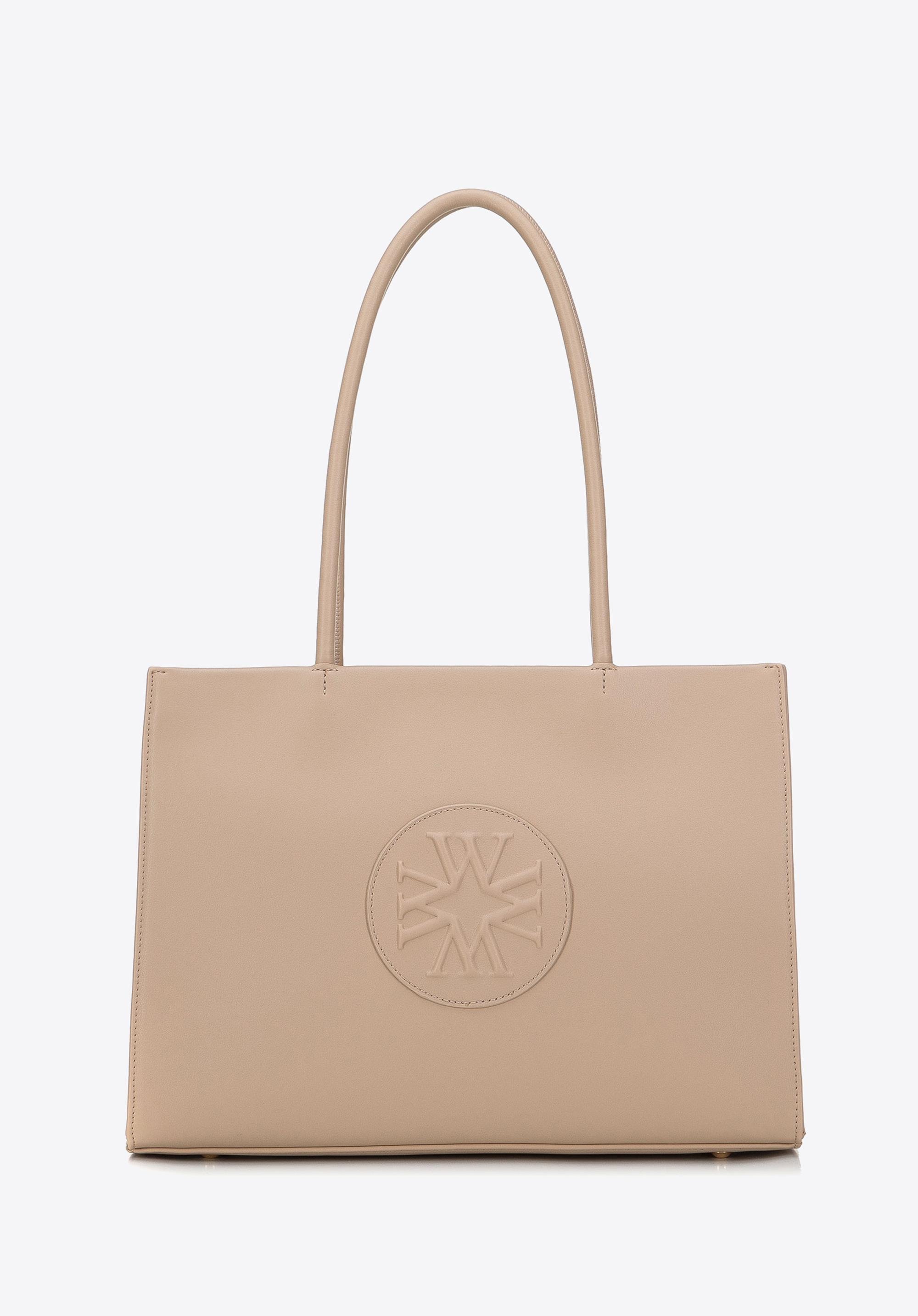 Torebka shopperka z tłoczonym monogramem