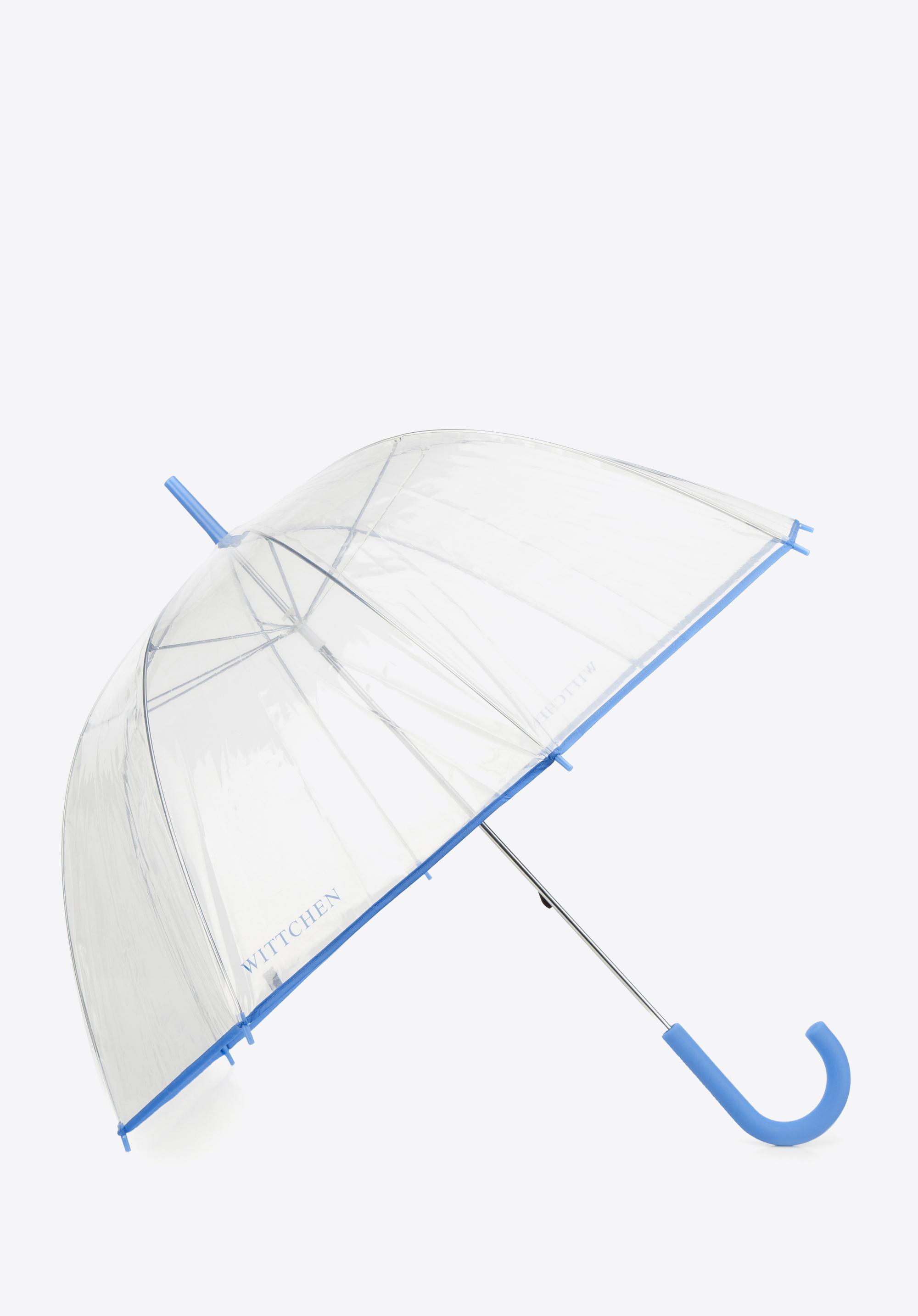 Parasol transparentny niebieski