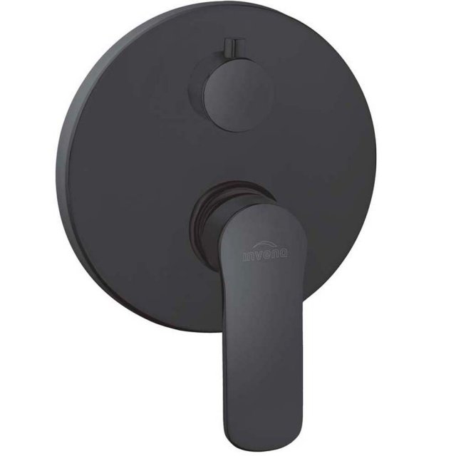 INVENA Bateria prysznicowa podtynkowa 2-funkcyjna SIROS okrągła czarn
