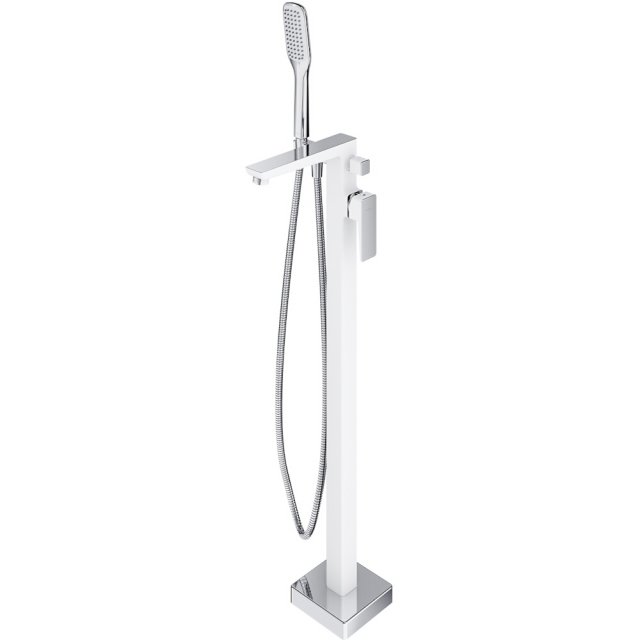 OMNIRES Bateria wannowa wolnostojąca PARMA chrom biały PM7433CRB