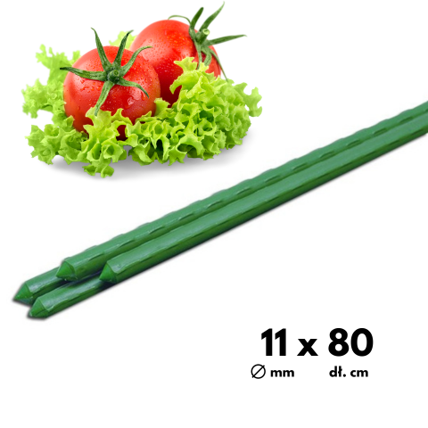 Tyczka ogrodowa stalowy palik do pomidorów 1,1cm x 80cm 10szt.
