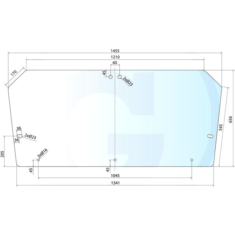 Szyba tylna bez wycieraczek CASE CS New Holland T7500 1-34-671-091