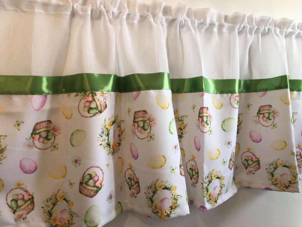 ZAZDROSTKI WIELKANOCNE FIRANKI NA ŚWIĘTA 50X140 pisanki kolorowe KUCHNIA