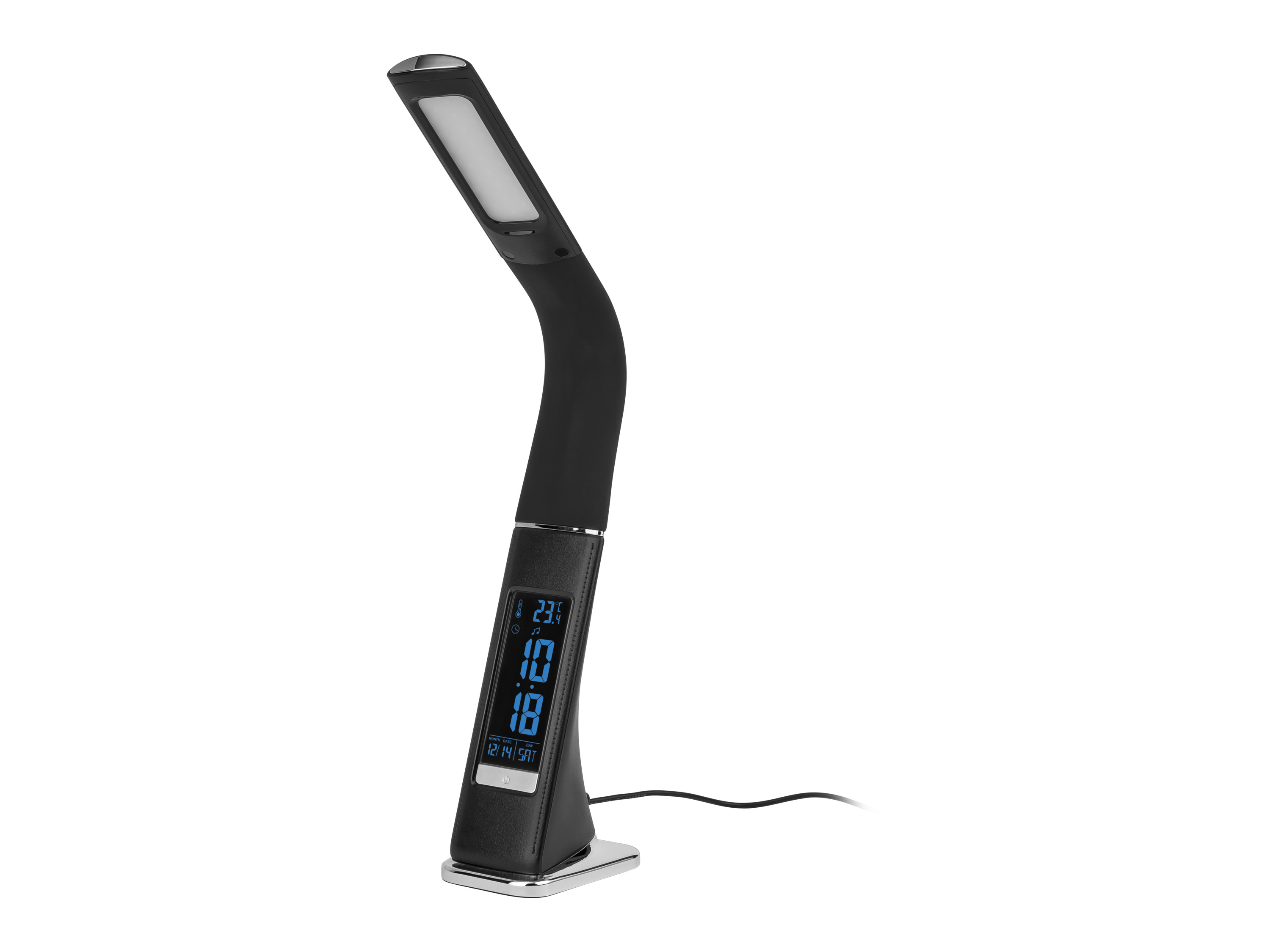 Livarno home Lampa stołowa LED z zegarem Czarny