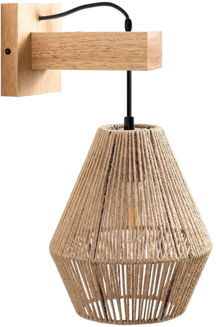 Darmowa Dostawa - Kinkiet 1x60 W czarny-drewno TooLight Wood OSW01402