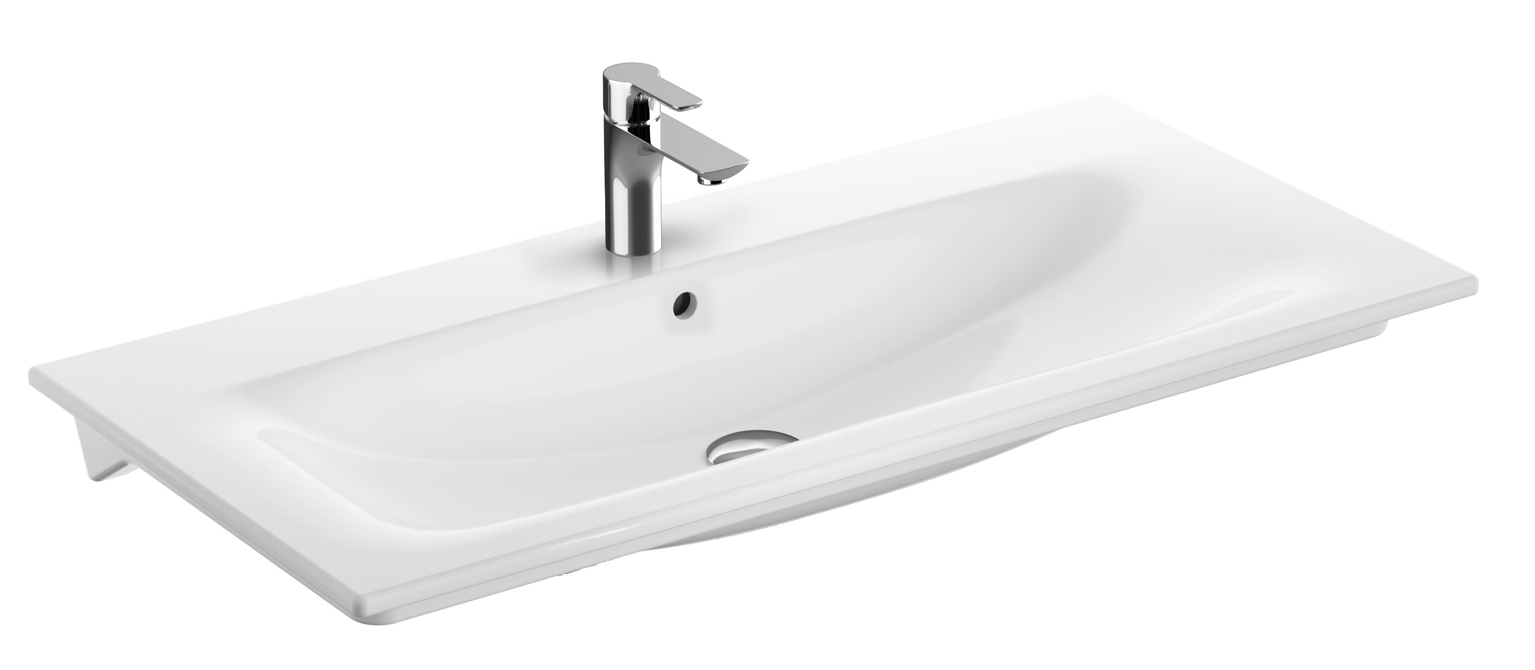 Darmowa Dostawa - Umywalka 100x48 cm prostokątna meblowa-wpuszczana biała Geberit Selnova Square 500997001