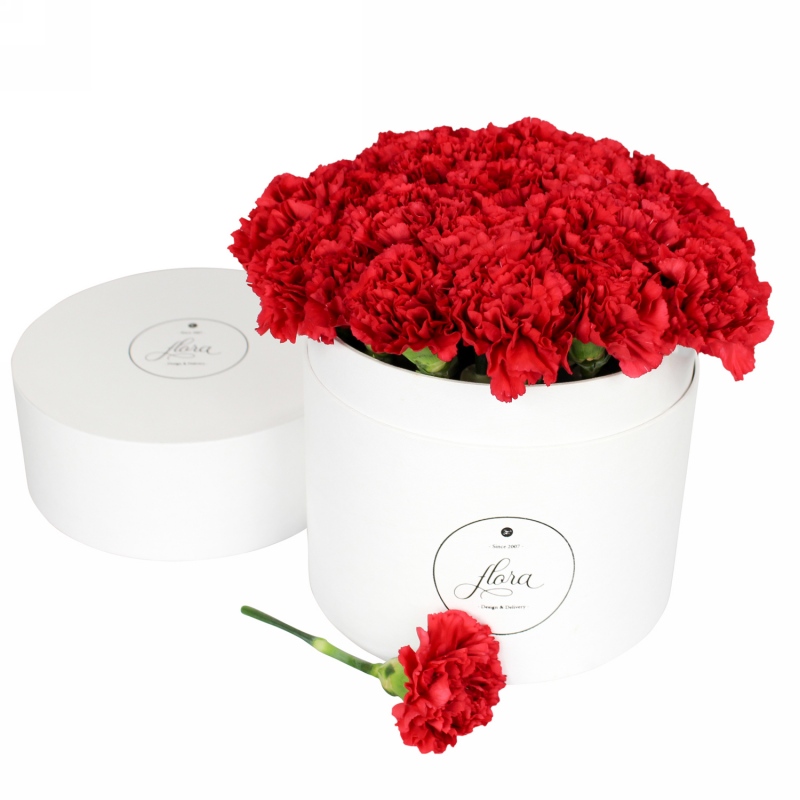 FlowerBox - czerwone goździki (duży)