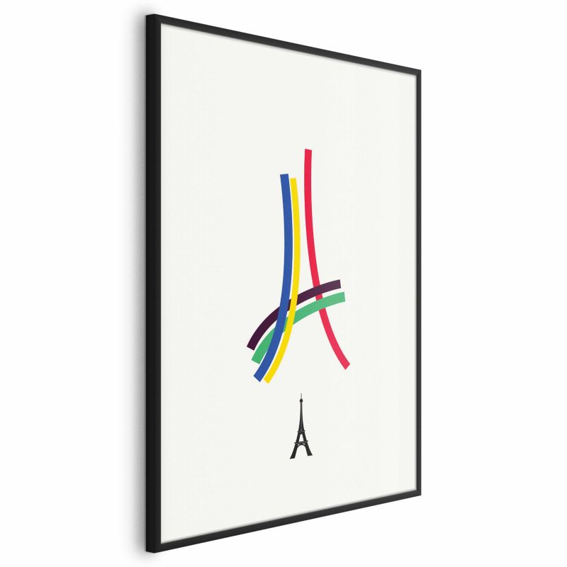 Plakat Artgeist Abstrakcyjna Wieża Eiffla 60x90 cm z ramą czarną 1 szt