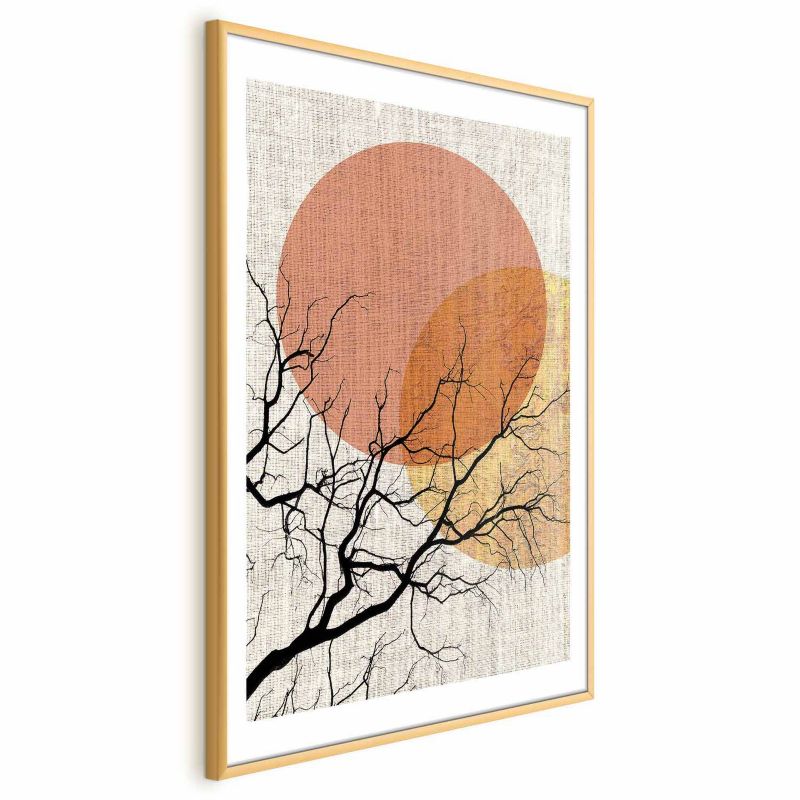 Plakat Artgeist Podwójny księżyc 40x60 cm z ramą złotą 1 szt
