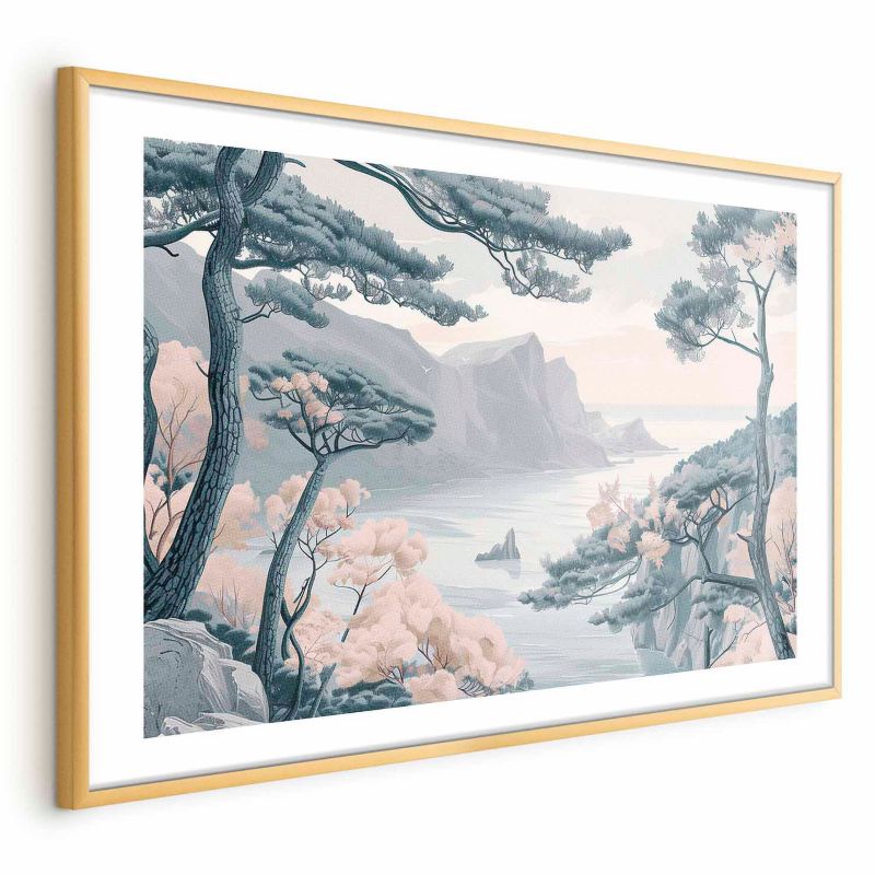 Plakat Artgeist Błękitne wybrzeże 30x21 cm z ramą złotą 1 szt
