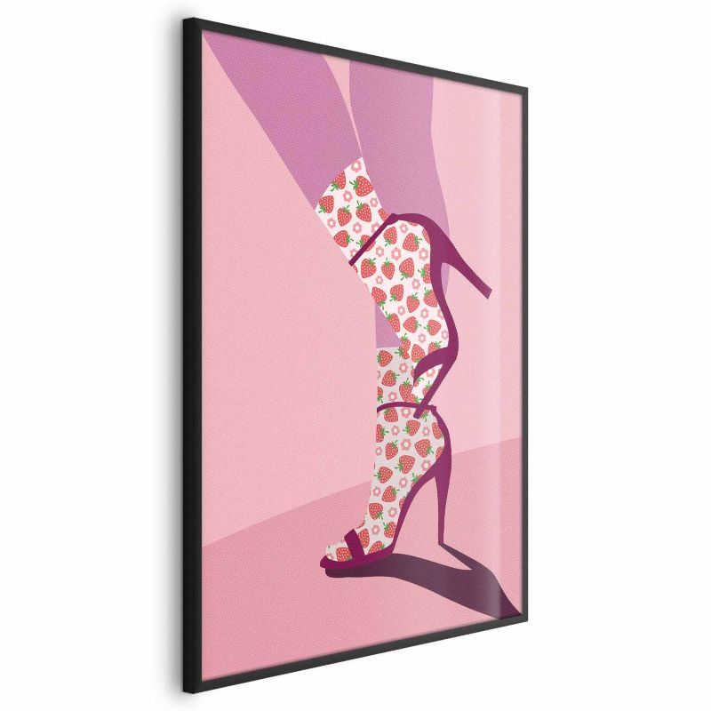 Plakat Artgeist Skarpetki w truskawki 40x60 cm z ramą czarną 1 szt