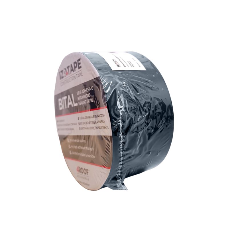 Taśma bitumiczna dekarska 4ROOF IZOTAPE BITAL 75mm 10mb grafit super elastyczna uszczelniająca 1szt.