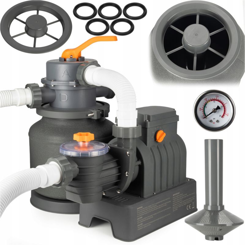 Pompa filtrująca do basenu filtr piaskowy Coil 8705l/h węże zegar 1szt