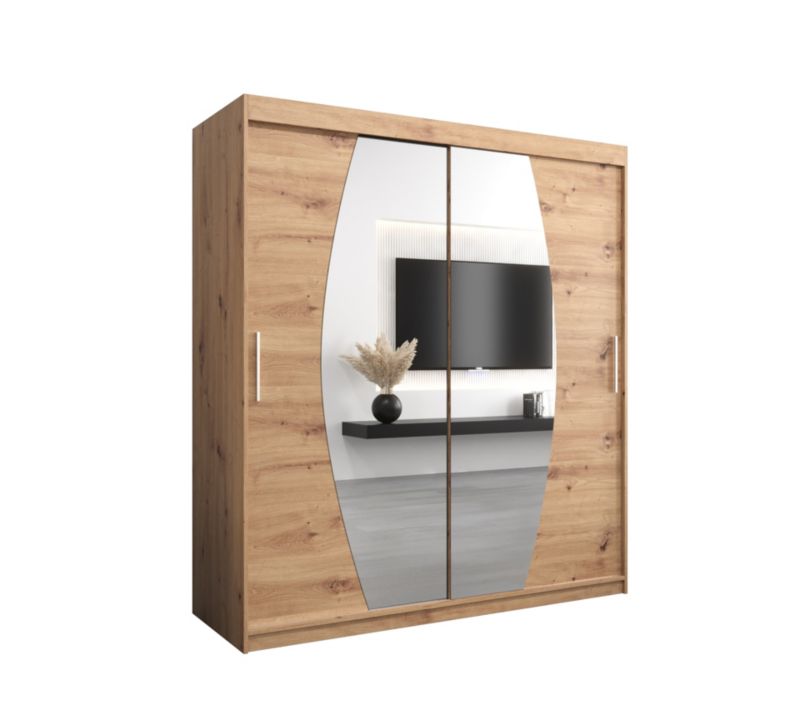 Szafa przesuwna Garderoba Abiks ELYPSE 180 dąb artisan + dąb artisan 1 szt.