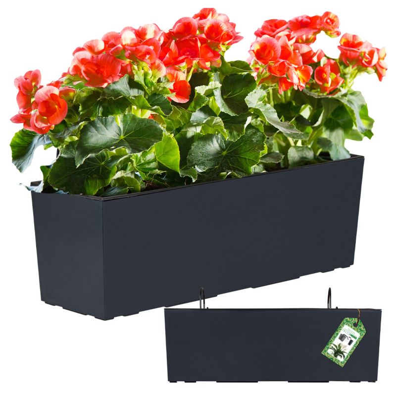 Doniczka Deco4Home skrzynka balkonowa matowa antracyt 39,5cm 1 szt.