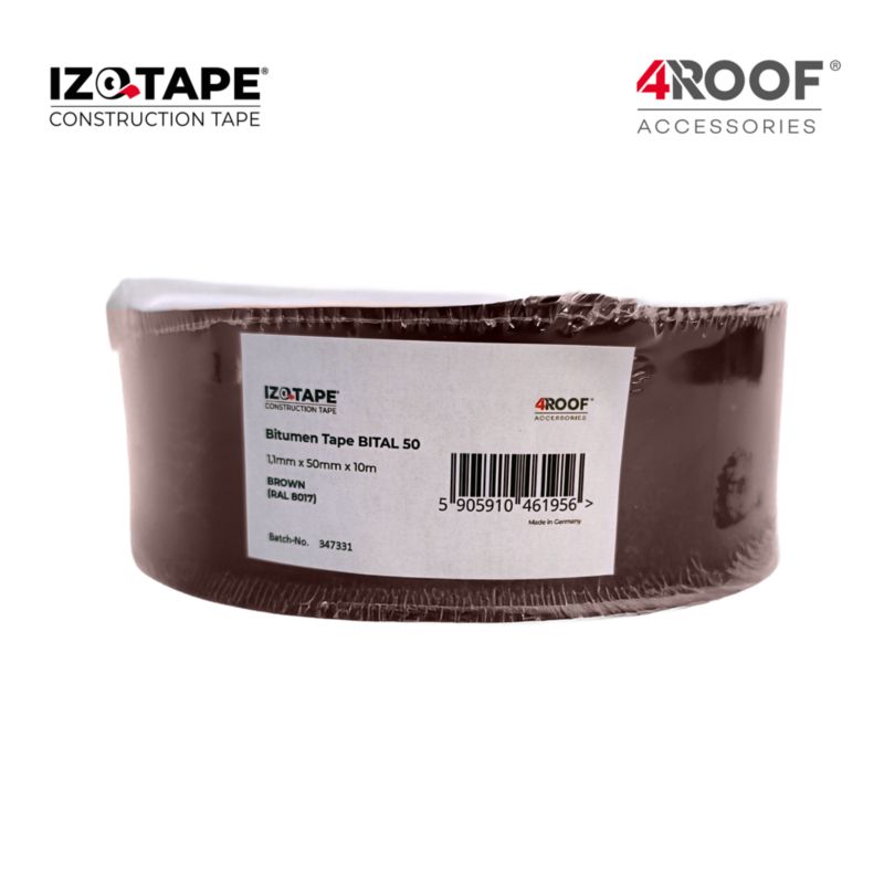 Taśma bitumiczna dekarska 4ROOF IZOTAPE BITAL 50mm 10mb brąz super elastyczna uszczelniająca 1szt.