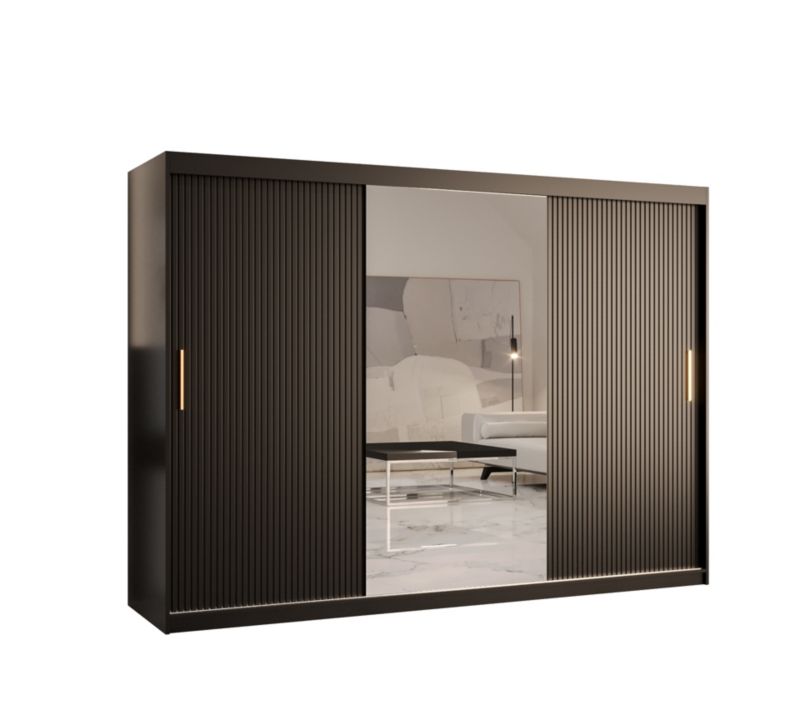 Szafa przesuwna Abiks RIFLO SLIM 2 250 czarny mat+ czarny mat 1 szt.