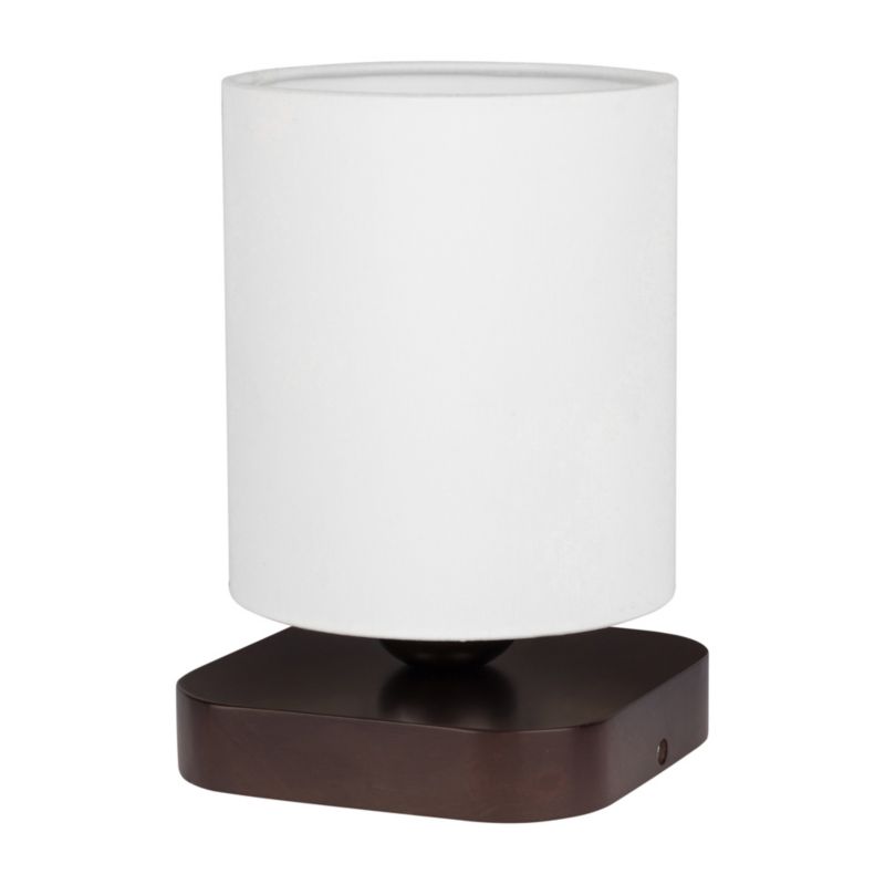 Drewniana Lampa Stołowa SPOT Light 1xE27 25W Drewno Bukowe Orzechowe FSC z Białą Tkaniną, Polski Producent, 1 szt.