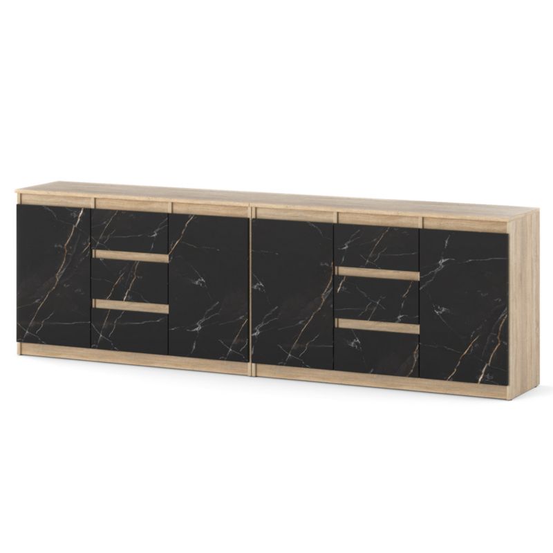 Komoda Hurtownia-Mebli Szuflady 6 Agna Best 240cm Dąb Sonoma San Sebastian 240x35x75 cm 1szt.