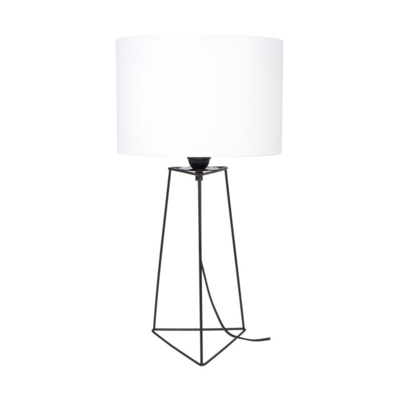 Lampa Stołowa SPOT Light 1xE27 25W Klasyczna Czerń w Połączeniu z Białą Tkaniną, Polski Producent, 1 szt.