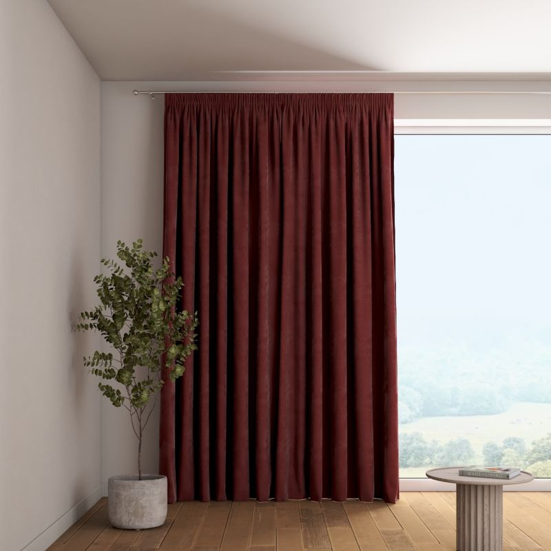 Zasłona na taśmie marszczącej 1 szt. 130 x 260 cm Dekoria bordowy 1 szt.