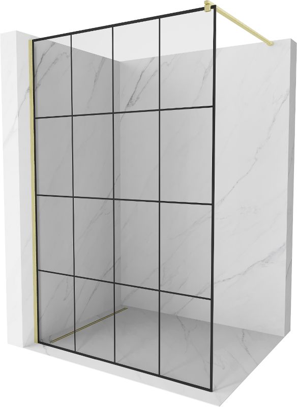 Ścianka prysznicowa Mexen Kioto czarny wzór 140x200 cm 800-140-101-55-77 1 szt.