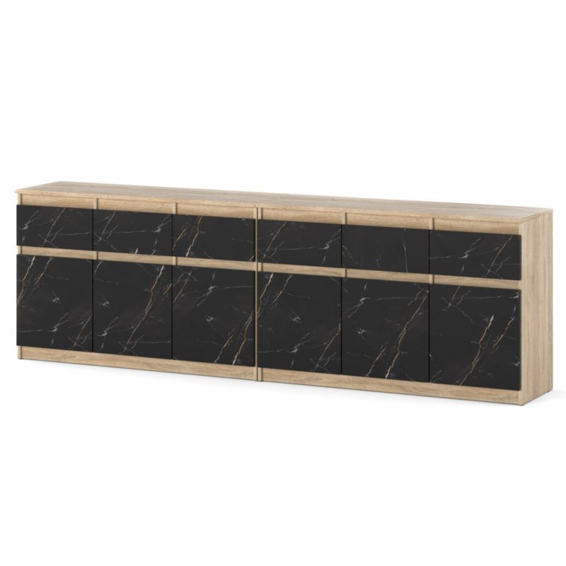 Komoda Hurtownia-Mebli Szuflady 6 Olia Best 240cm Dąb Sonoma San Sebastian 240x35x75 cm 1szt.