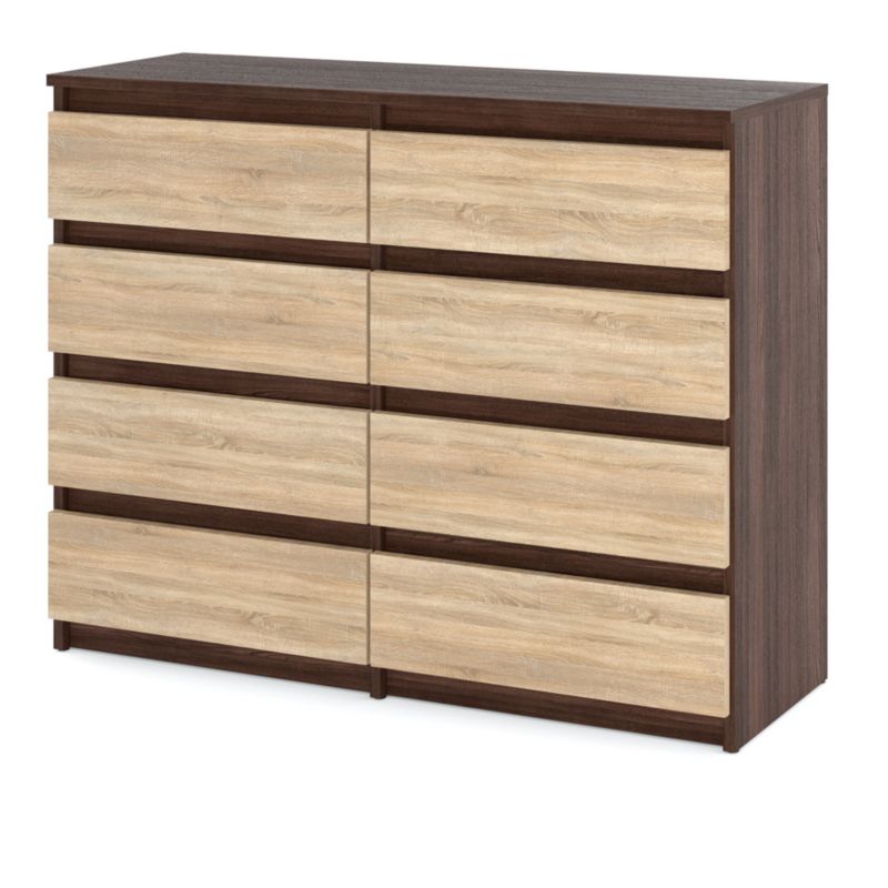Komoda Hurtownia-Mebli Szuflady 8 Hugo Duża 120cm Dąb Wenge Dąb Sonoma 120x33.5x92.5 cm 1szt.