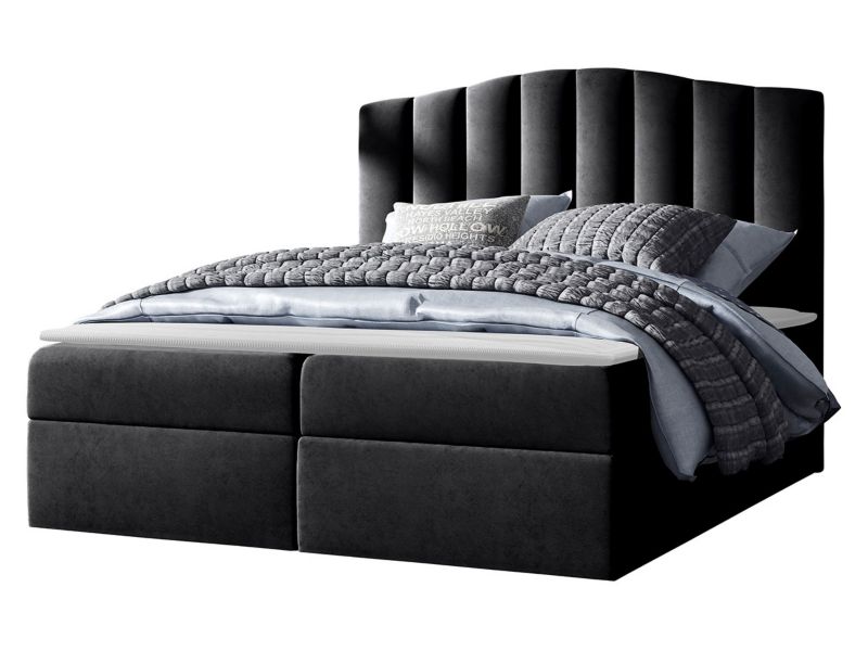 Łóżko kontynentalne MIRJAN 24 Lindos 180x200 czarny 1 szt.