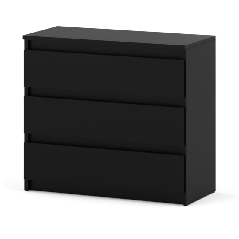 Komoda Hurtownia-Mebli Szuflady 3 Hugo 3SZ 80cm Czarny Mat Czarny Mat 80x33.5x71 cm 1szt.
