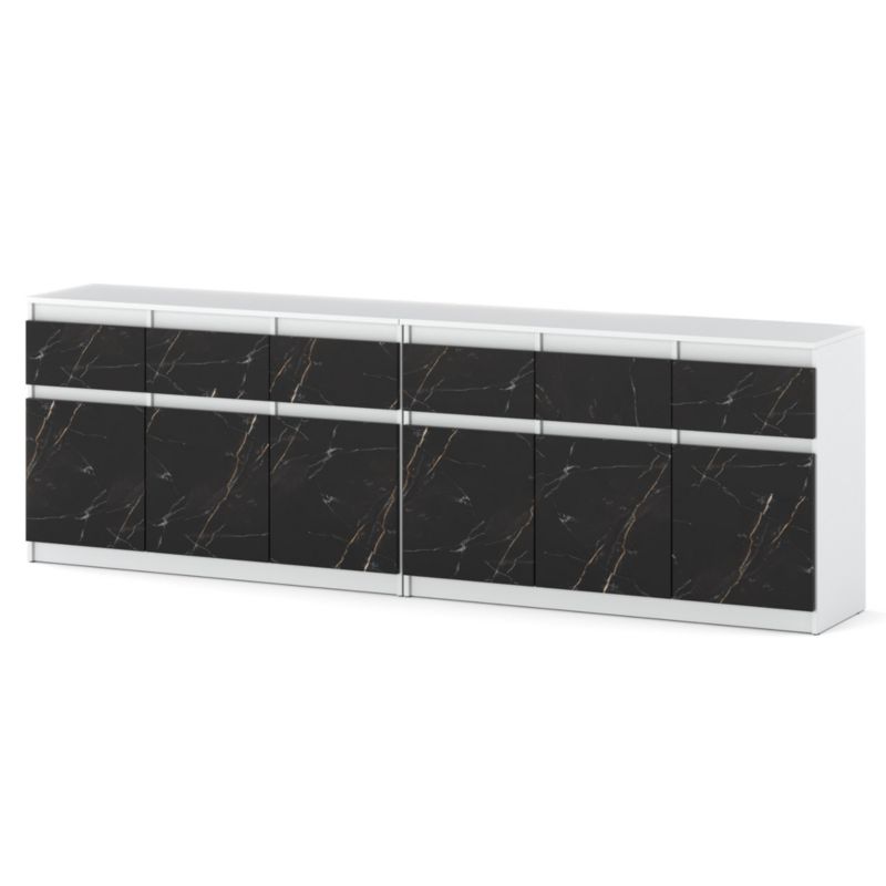 Komoda Hurtownia-Mebli Szuflady 6 Olia Best 240cm Biały Mat San Sebastian 240x35x75 cm 1szt.