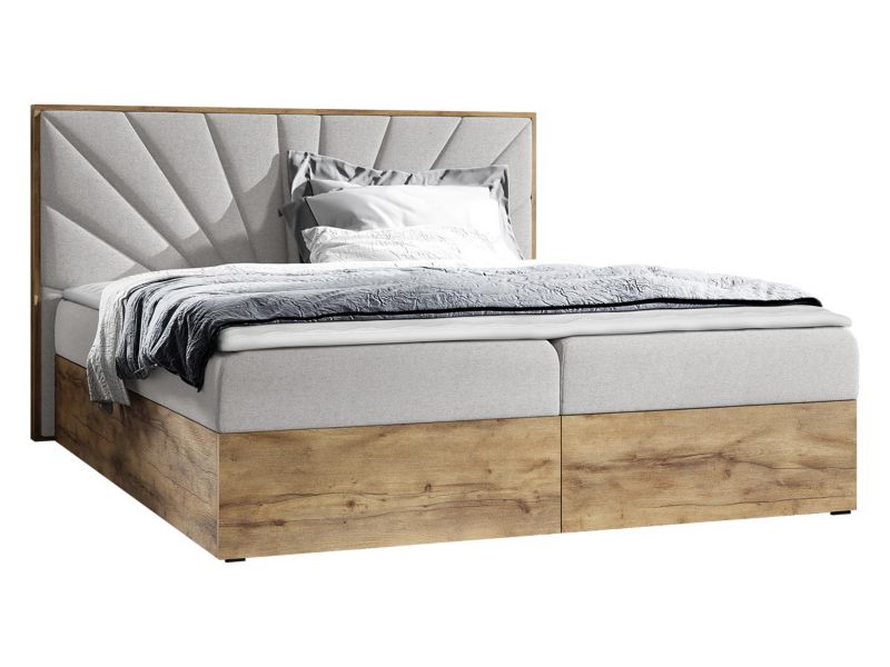 Łóżko kontynentalne MIRJAN 24 Wood 7 120x200 dąb lancelo/srebrny 1 szt.
