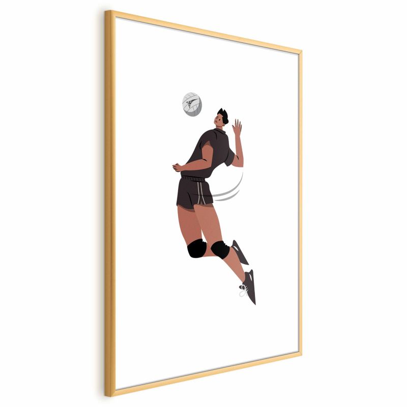 Plakat Artgeist Siatkarz 40x60 cm z ramą złotą 1 szt