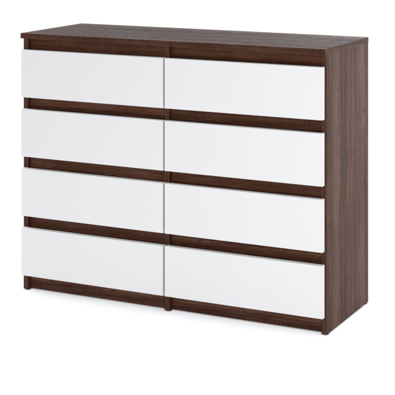 Komoda Hurtownia-Mebli Szuflady 8 Hugo Duża 120cm Dąb Wenge Biały Mat 120x33.5x92.5 cm 1szt.