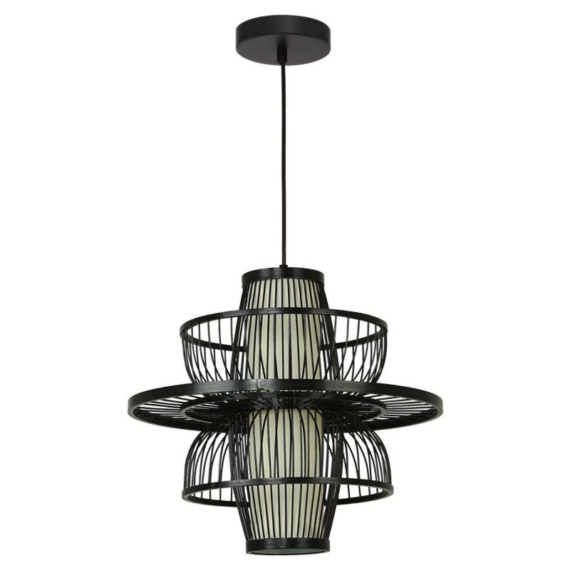 Rattanowa lampa wisząca Light Prestige Astra czarna 1 x E27 1 szt.