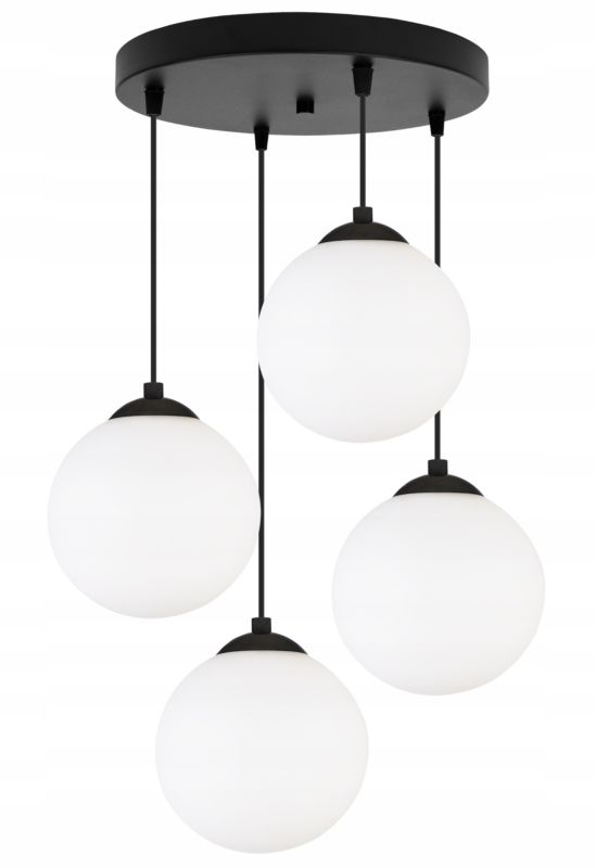 Lampa sufitowa wisząca okrągła Light Home LH Florence 4x E27 60W czarny/biały 18cm 1szt.