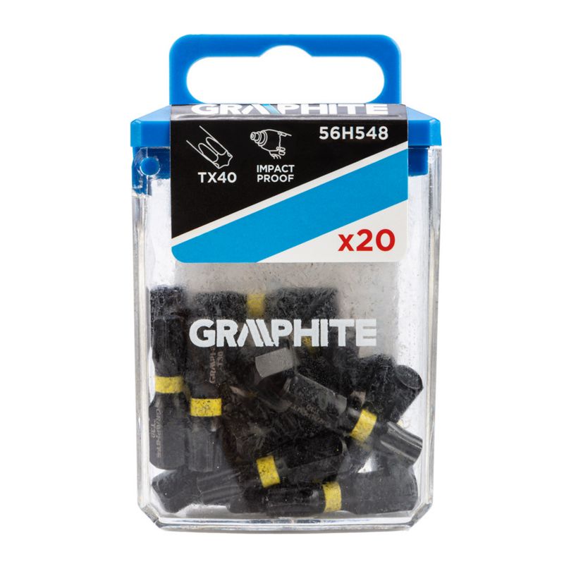Bity udarowe GRAPHITE TX40 x 25 mm, 20 szt. 1 kpl