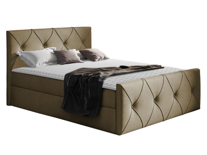 Łóżko kontynentalne MIRJAN 24 Crystal Lux 160x200 beżowy 1 szt.