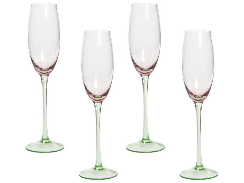 Zestaw 4 kieliszków do szampana flet Diopside 200 ml Różowy 1 kpl