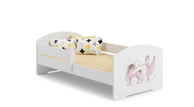 Łożko dziecięce Kobi LUK z barierką 160x80 Kobi Dziewczynka z jednorożcem 1 szt.