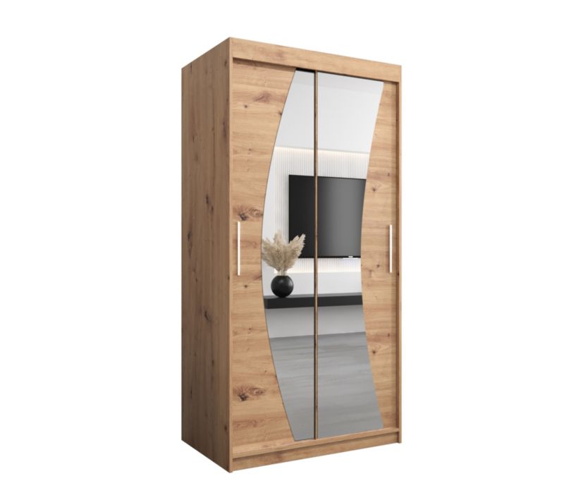 Szafa przesuwna Garderoba Abiks WAVE 100 dąb artisan + dąb artisan 1 szt.