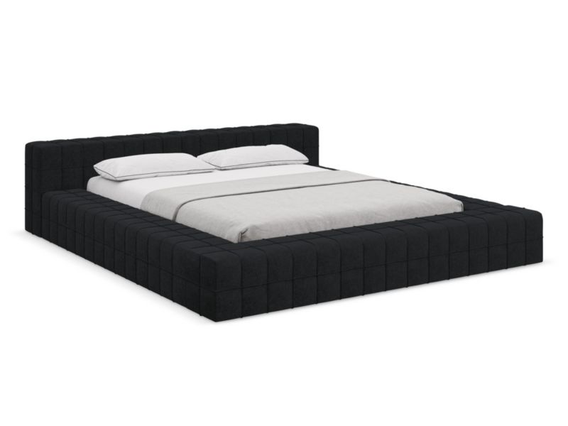 Łóżko Makamii Akela z tkaniną boucle 160x200 czarny 1 szt.