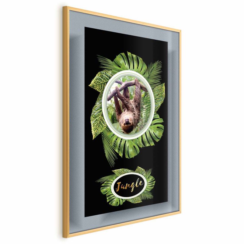 Plakat Artgeist Leniwiec 60x90 cm z ramą złotą 1 szt