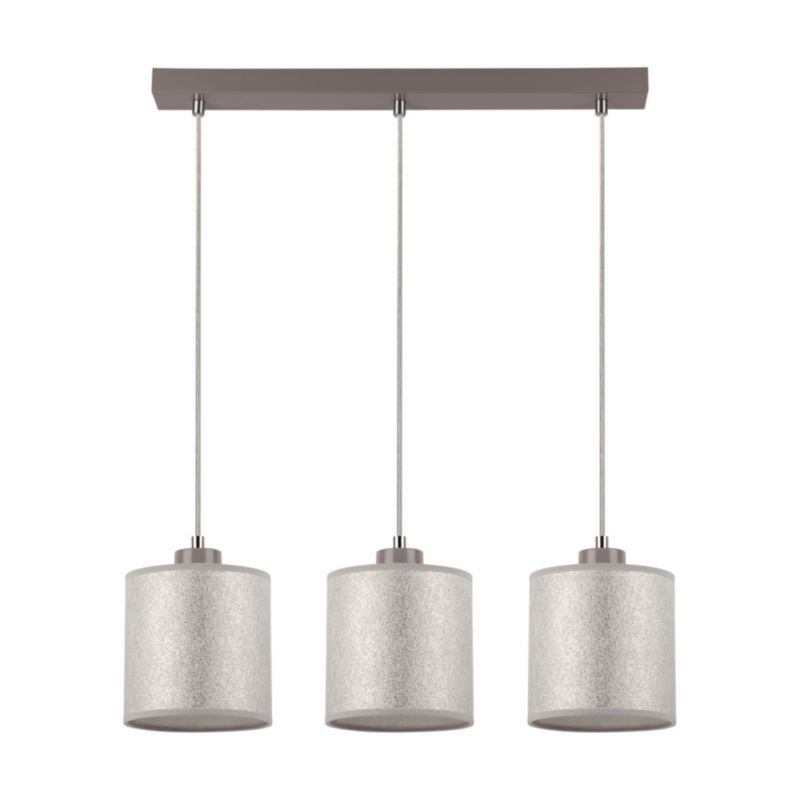 Lampa Wisząca SPOT Light 3xE27 Max.25W Harmonijne Połączenie Szarości i Srebrnego Abażuru, Polski Producent, 1 szt.