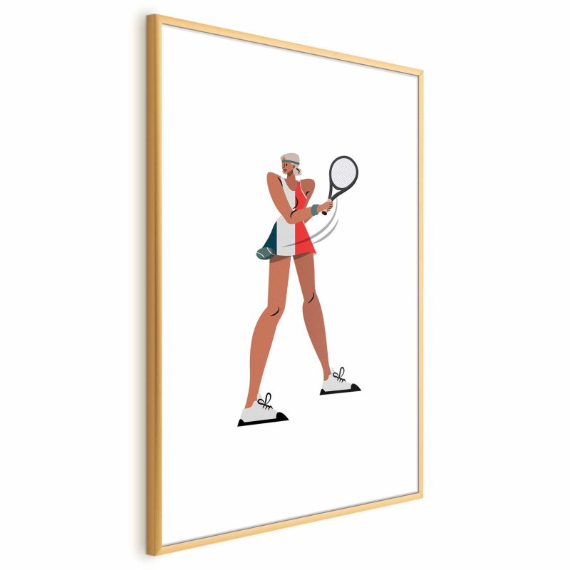 Plakat Artgeist Tenisistka z rakietą 40x60 cm z ramą złotą 1 szt
