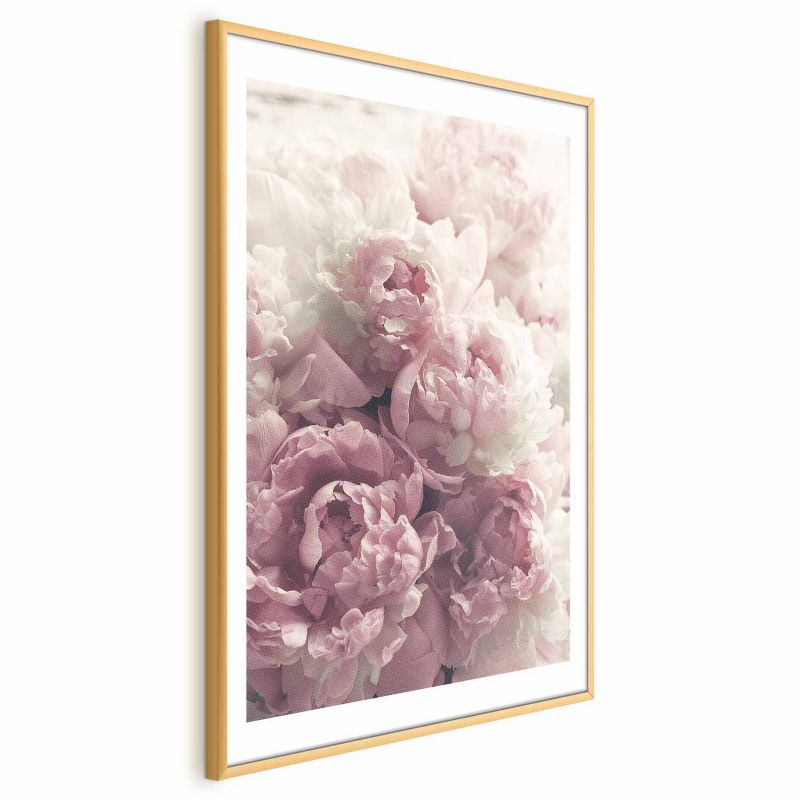 Plakat Artgeist Delikatne piwonie 29,7x42 cm z ramą złotą 1 szt