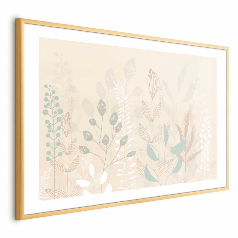 Plakat Artgeist Pastelowa polana 30x21 cm z ramą złotą 1 szt
