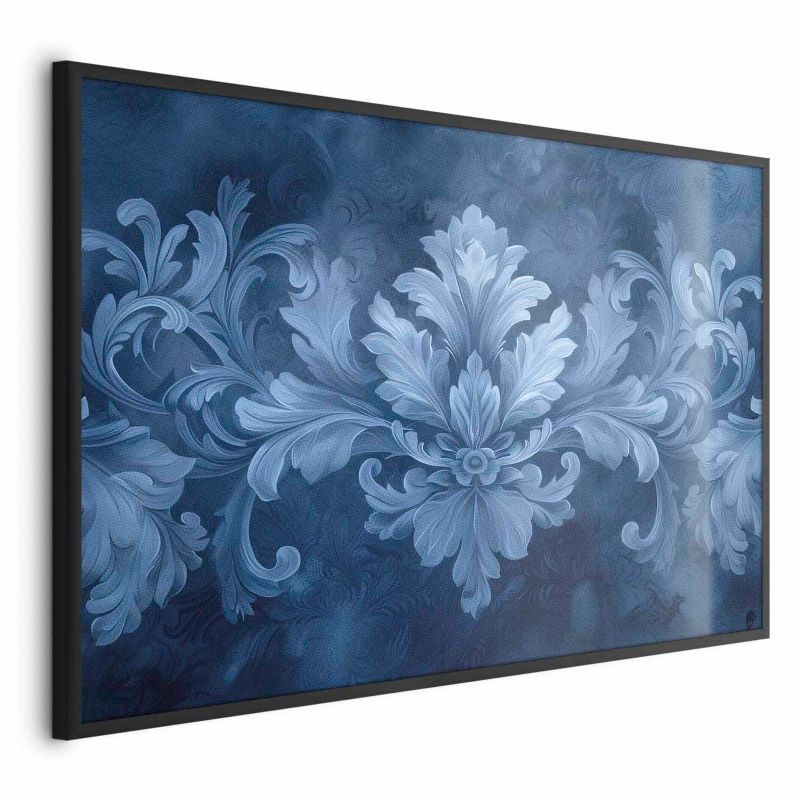 Plakat Artgeist Błękitny ornament 60x40 cm z ramą czarną 1 szt