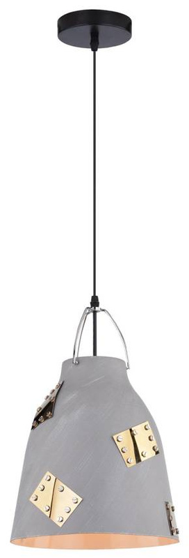 Lampa sufitowa wisząca 1X60W E27 szary + złoty PATCH